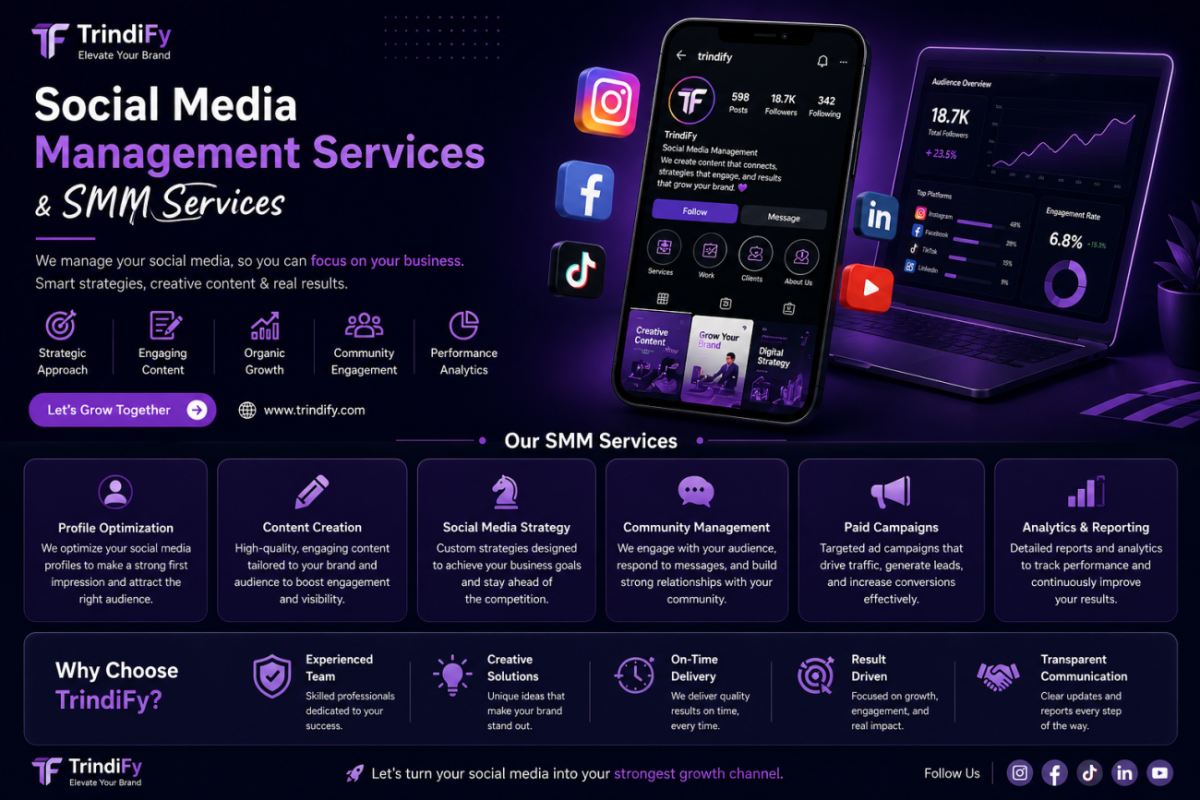 TrindiFy - خدمات إدارة السوشيال ميديا
