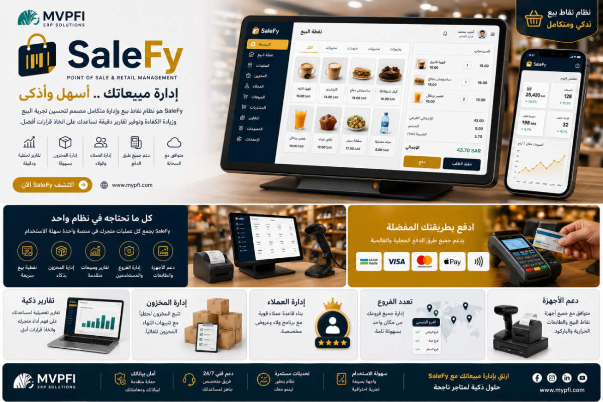 SaleFy - نظام نقاط البيع وإدارة التجزئة