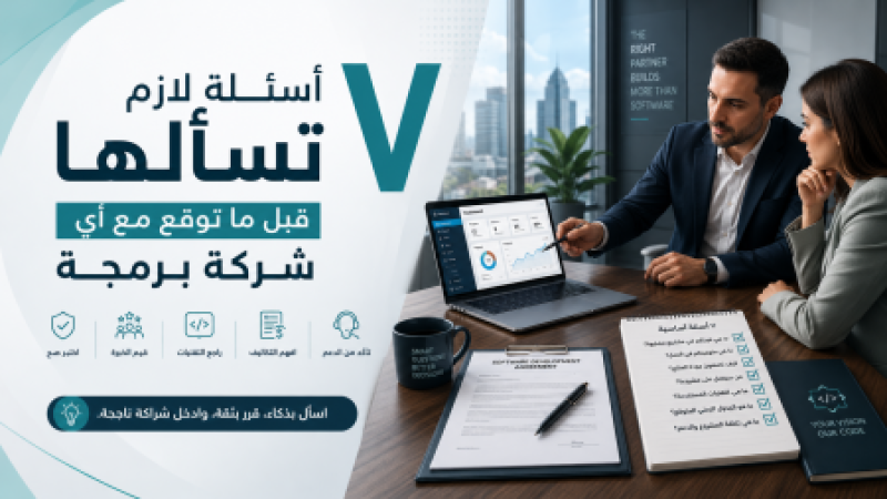 ٧ أسئلة قبل التعاقد مع شركة برمجة | دليلك لاختيار الشريك الصح